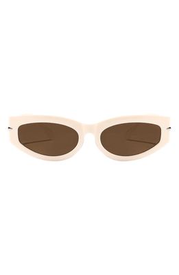Fifth & Ninth Alexa 58mm Oval Polarized Sunglasses in Cream/Brown