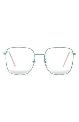 Fifth & Ninth Birdie 58mm Square Blue Light Blocking Glasses in Teal/Clear