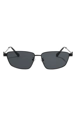 Fifth & Ninth Cleo 60mm Polarized Geometric Sunglasses in Black/Black