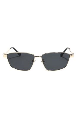 Fifth & Ninth Cleo 60mm Polarized Geometric Sunglasses in Black/Gold