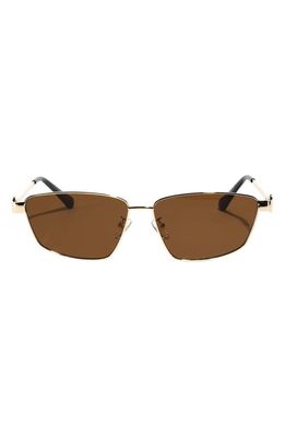 Fifth & Ninth Cleo 60mm Polarized Geometric Sunglasses in Brown/Gold