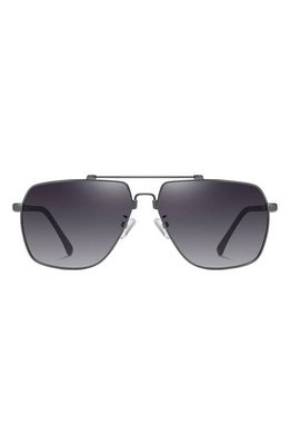 Fifth & Ninth East 62mm Polarized Aviator Sunglasses in Black/Black