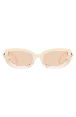 Fifth & Ninth Elle 58mm Polarized Geometric Sunglasses in Cream