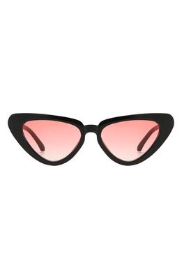 Fifth & Ninth Freya 53mm Gradient Polarized Cat Eye Sunglasses in Black/Rose