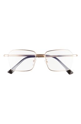 Fifth & Ninth Holland 56mm Rectangle Blue Light Blocking Glasses in Gold/Clear