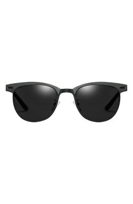 Fifth & Ninth Knox 51mm Polarized Round Sunglasses in Black/Black