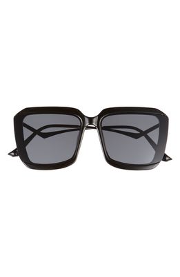Fifth & Ninth Kyra 65mm Geometric Oversize Square Sunglasses in Black/Black