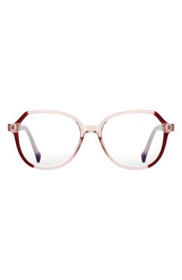 Fifth & Ninth Nelli 53mm Round Blue Light Blocking Glasses in Transparent Pink