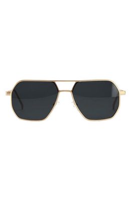 Fifth & Ninth Nola 58mm Polarized Aviator Sunglasses in Black/Gold