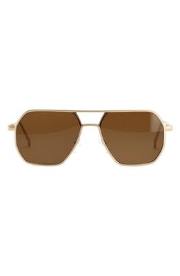 Fifth & Ninth Nola 58mm Polarized Aviator Sunglasses in Brown/Gold