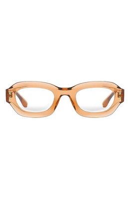 Fifth & Ninth Oslo 48mm Oval Blue Light Blocking Glasses in Transparent Tan/Clear