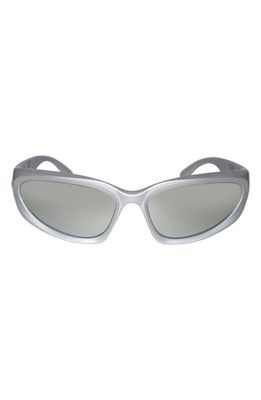 Fifth & Ninth Racer 72mm Polarized Wraparound Sunglasses in Silver/Silver