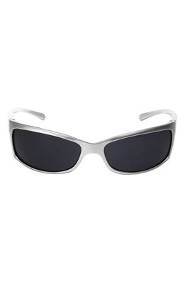 Fifth & Ninth Rocket 67mm Polarized Wraparound Sunglasses in Silver/Black