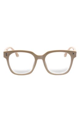 Fifth & Ninth Sage 53mm Round Blue Light Blocking Glasses in Beige/Clear