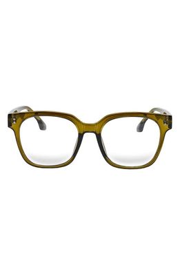Fifth & Ninth Sage 53mm Round Blue Light Blocking Glasses in Transparent Moss/Clear