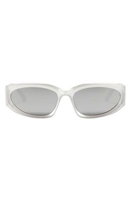 Fifth & Ninth Shea 59mm Polarized Gradient Oval Sunglasses in Silver/Silver