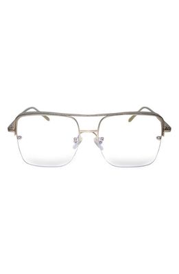Fifth & Ninth Sunday 58mm Aviator Blue Light Blocking Glasses in Silver/Clear