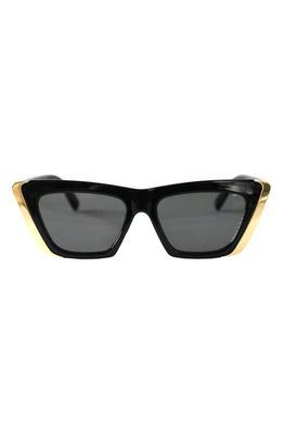 Fifth & Ninth Vida 51mm Polarized Cat Eye Sunglasses in Black/Black