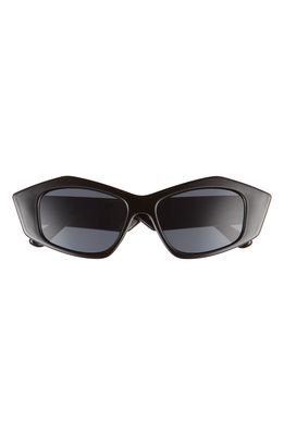 Fifth & Ninth Zaria 55mm Geometric Sunglasses in Black/Black