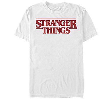 Fifth Sun Men's Stranger Things Red Logo White Tee