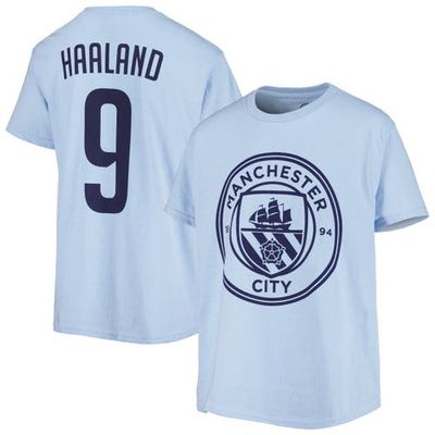 Fifth Sun Youth Erling Haaland Sky Blue Manchester City Name & Number T-Shirt in Light Blue
