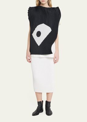 Figure and Ground Pleated Bicolor Top