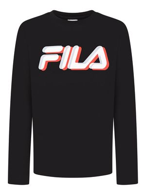 Fila Boys Long Sleeve Graphic T-Shirt in Black