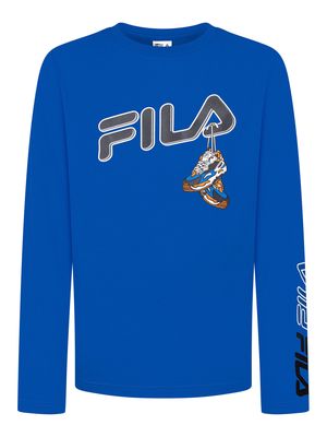 Fila Boys Long Sleeve Graphic T-Shirt in Prince Blue