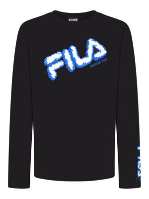 Fila Boys Long Sleeve Logo T-Shirt in Black