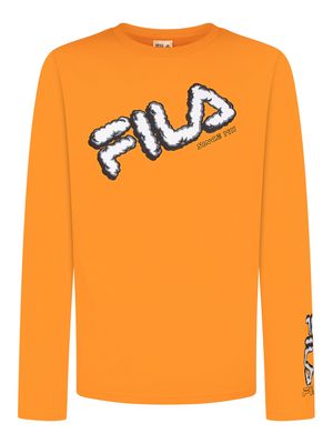 Fila Boys Long Sleeve Logo T-Shirt in Orange