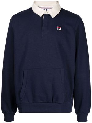 Fila classic collar logo patch sweatshirt - Blue