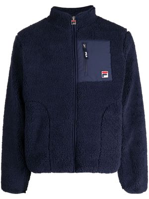 Fila Cormac logo-embroidered fleece jacket - Blue