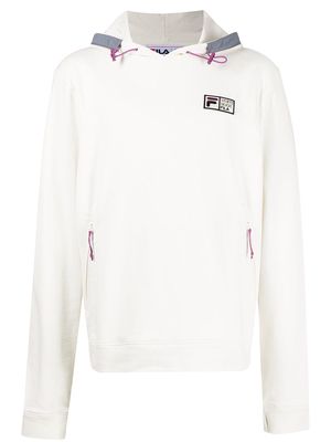 Fila embroidered-logo toggle hoodie - White