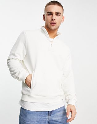 Fila half zip sweatshirt with logo in white