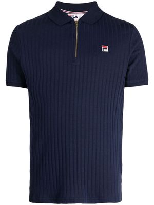 Fila logo-appliqué fine-ribbed polo shirt - Blue