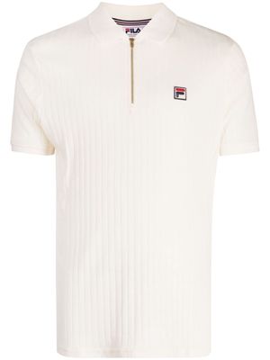 Fila logo-appliqué fine-ribbed polo shirt - Neutrals
