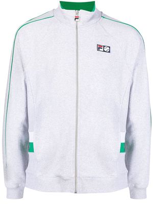 Fila logo-patch cotton zipper sweatshirt - Grey
