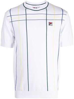 Fila logo-patch fine-knit jumper - White