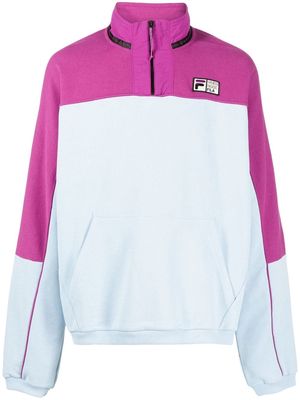 Fila logo-patch half-zip sweater - Blue
