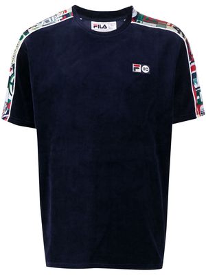 Fila logo-patch velvet T-shirt - Blue