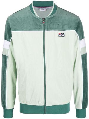 Fila logo-patch zip-up sweatshirt - Green