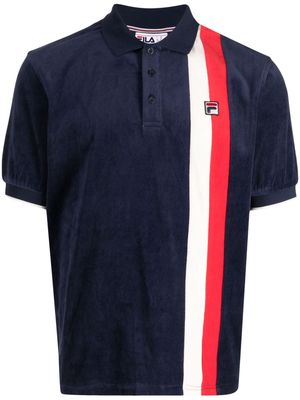 Fila Terra colour-block velour polo shirt - Blue