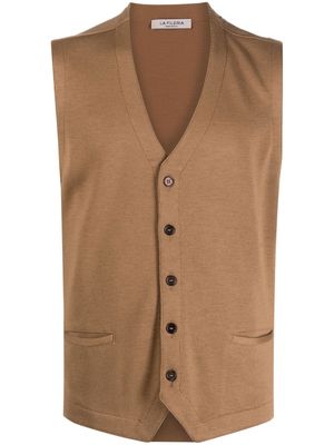 Fileria button-down knit vest - Brown