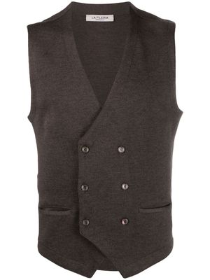 Fileria double-breasted knitted waistcoat - Brown