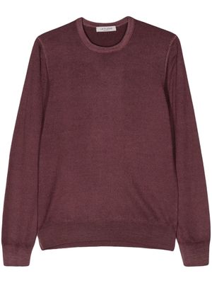 Fileria fine-knit brushed jumper - Red