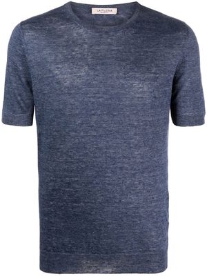 Fileria fine-knit linen T-shirt - Blue