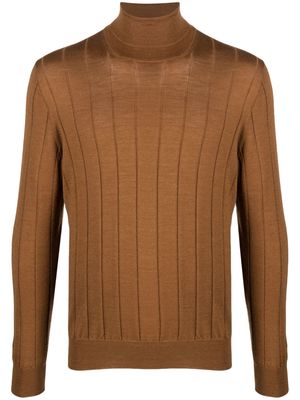 Fileria high-neck ribbed-knit jumper - Brown