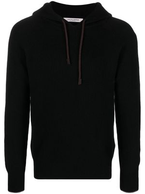 Fileria ribbed-knit virgin wool-blend hoodie - Black