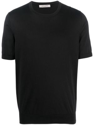 Fileria short-sleeved cotton jumper - Black