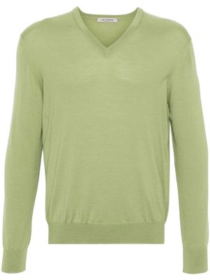 Fileria V-neck wool jumper - Green